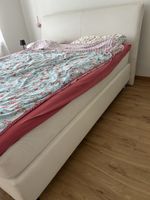 Boxspringbett 140x200cm weiss mit Topper, gute Matratze
