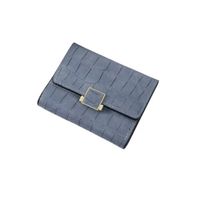 Portefeuille tendance imitation crocodile, gris bleuté ✨