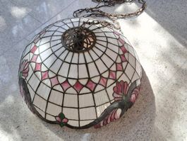 grosse Hängeleuchte im Tiffany-Stil, Kette Schmiedeisen