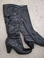 Bottes d'hiver en cuir noir, taille 37, très stylées!