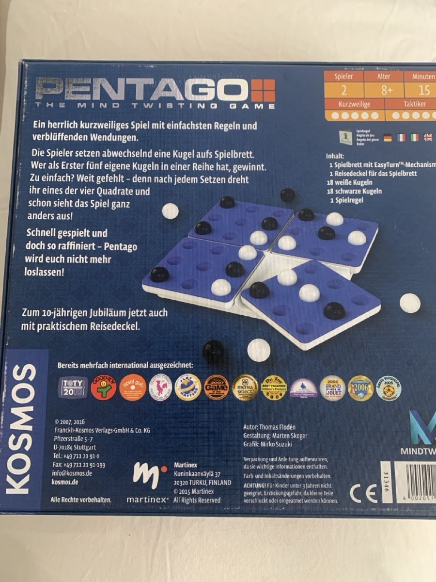 Spiele: Pentago The Mind Twisting Game 2 Players 8+ New – Neu (gemäss Beschreibung) aus Immensee von vgitter 4