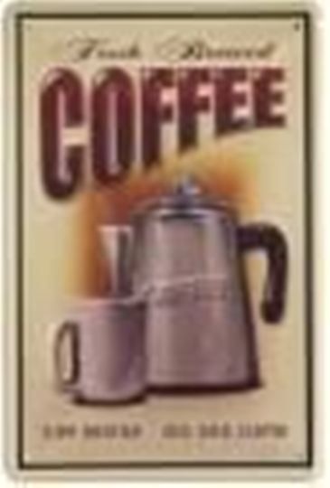 Insegne: Blechschild-FRESH BREWED COFFEE – Nuovo e nell'imballaggio originale da Rupperswil venduto da big-one-sale
