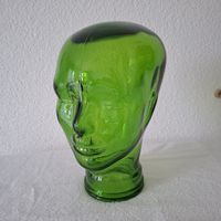 Grüner Glaskopf, Deko-Objekt, Kopfhörerständer, Kare Design