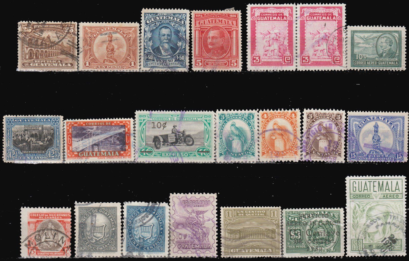 Alle Briefmarken: Guatemala – Gebraucht aus Crans-Montana von kira56