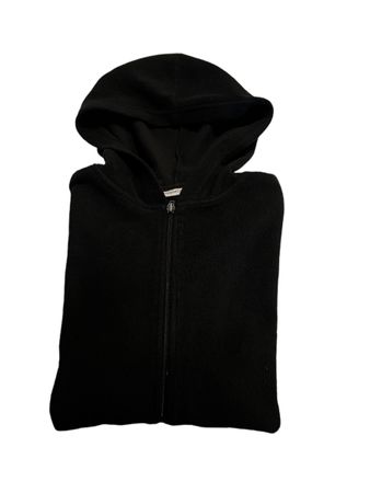 Schwarze Fleecejacke mit Kapuze, Grösse XL, Yessica