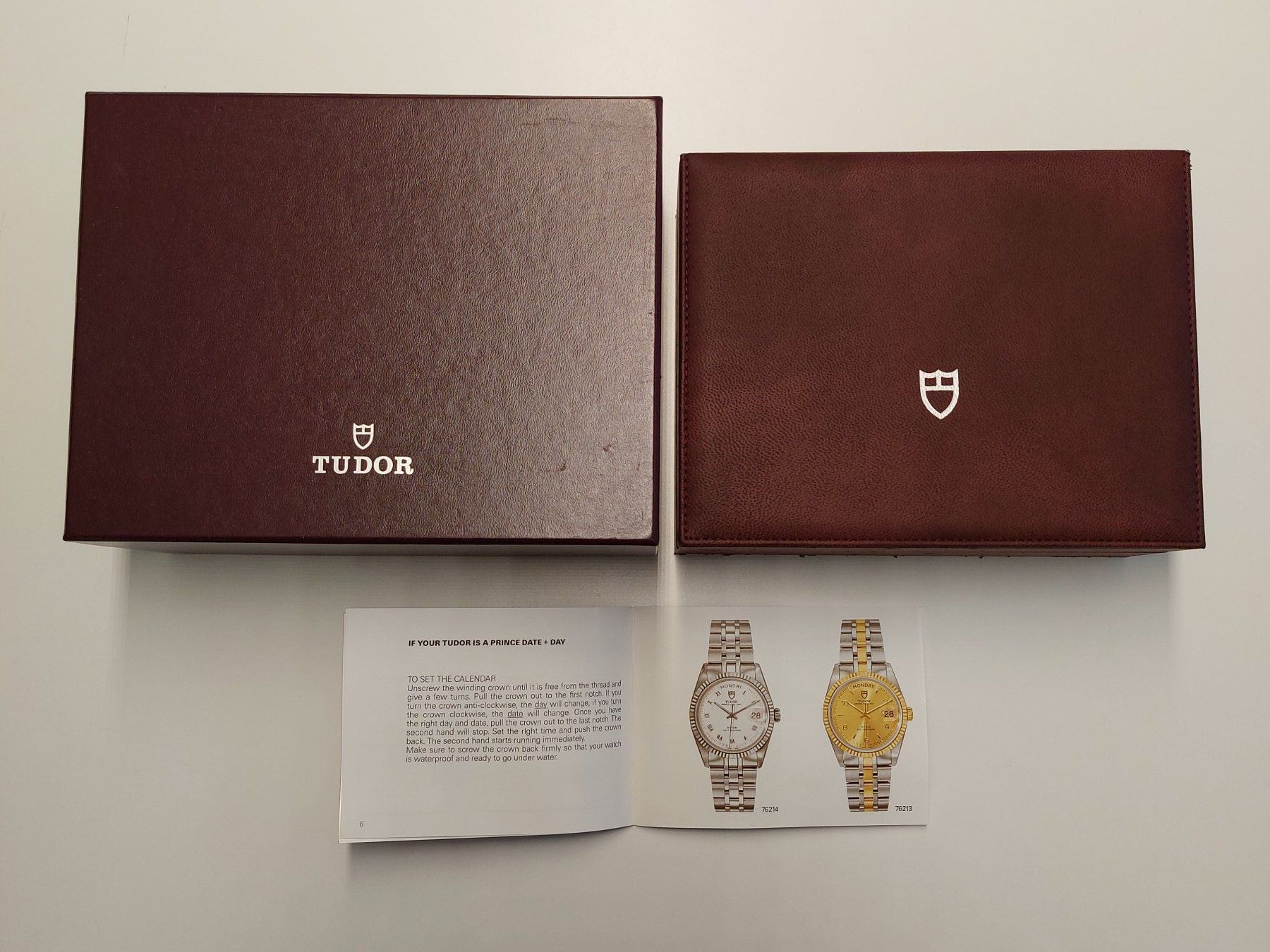Tudor Scatole porta orologi: Tudor Box 95 00 04 bordeauxrot mit Manual 8.2002 E – Usato da St. Gallen venduto da shatcy 5