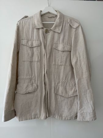 Leinen Jacke beige