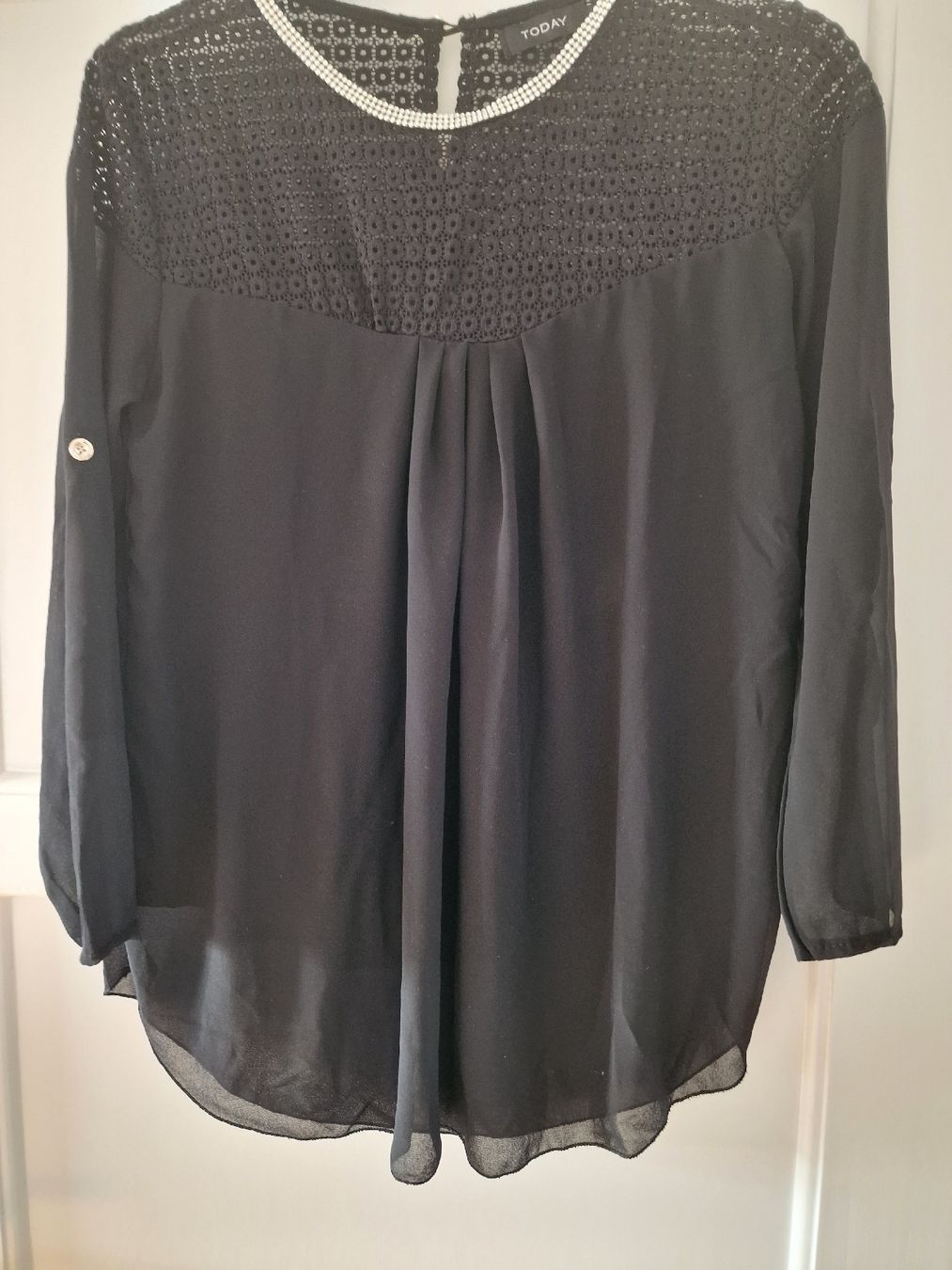 Camicette: Schwarze Elegante Bluse mit Spitze Gr. 42 – Nuovo (secondo la descrizione) da Ottenbach venduto da Claurin 1