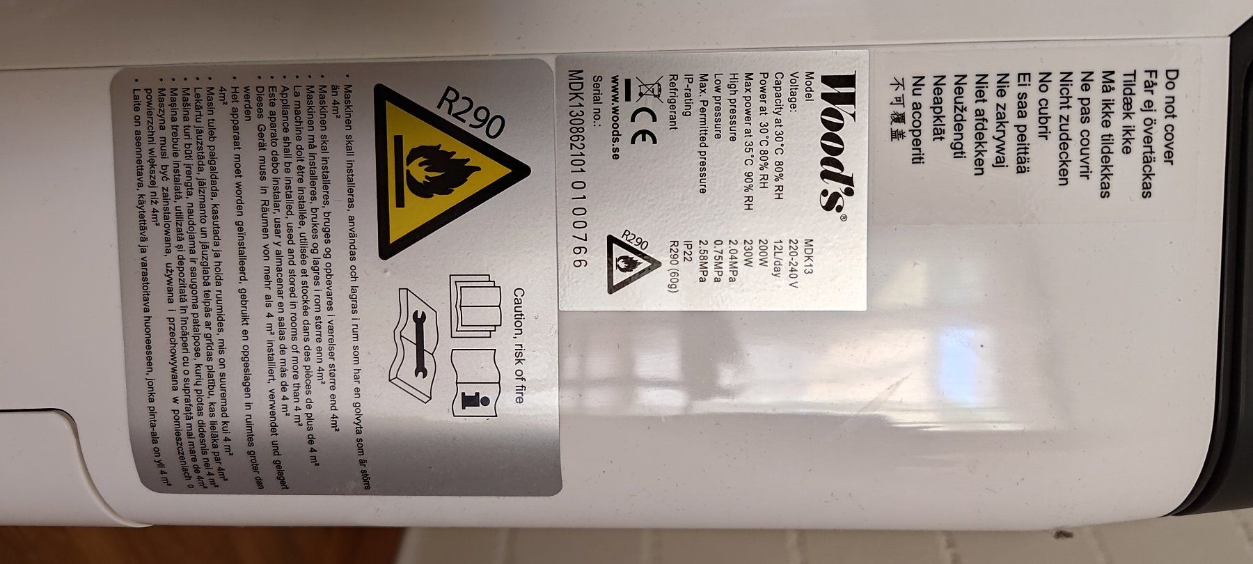 Wood's Deumidificatori: Wood's MDK13 – Usato da Dübendorf venduto da HF_Martini 2