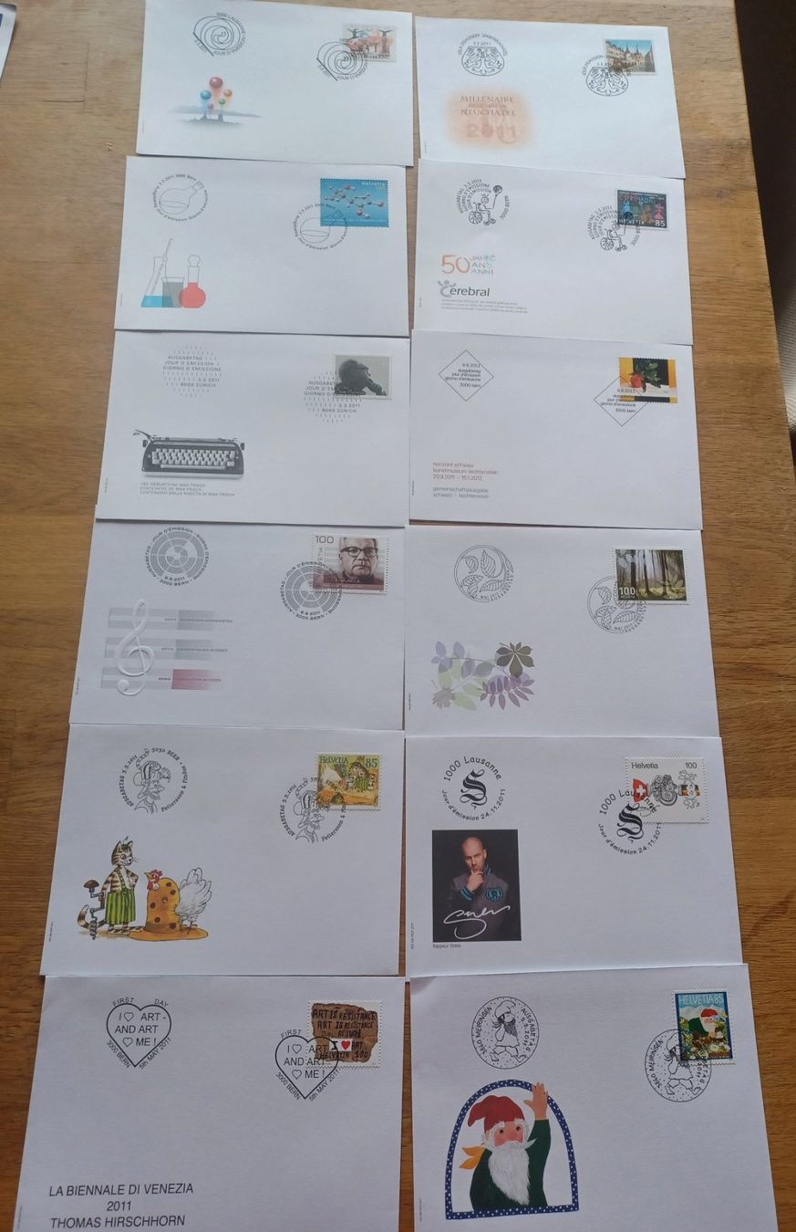 Tutti i francobolli: FDC Schweiz 2011 14 Verschiedene – Usato da Solothurn venduto da urs_6h56