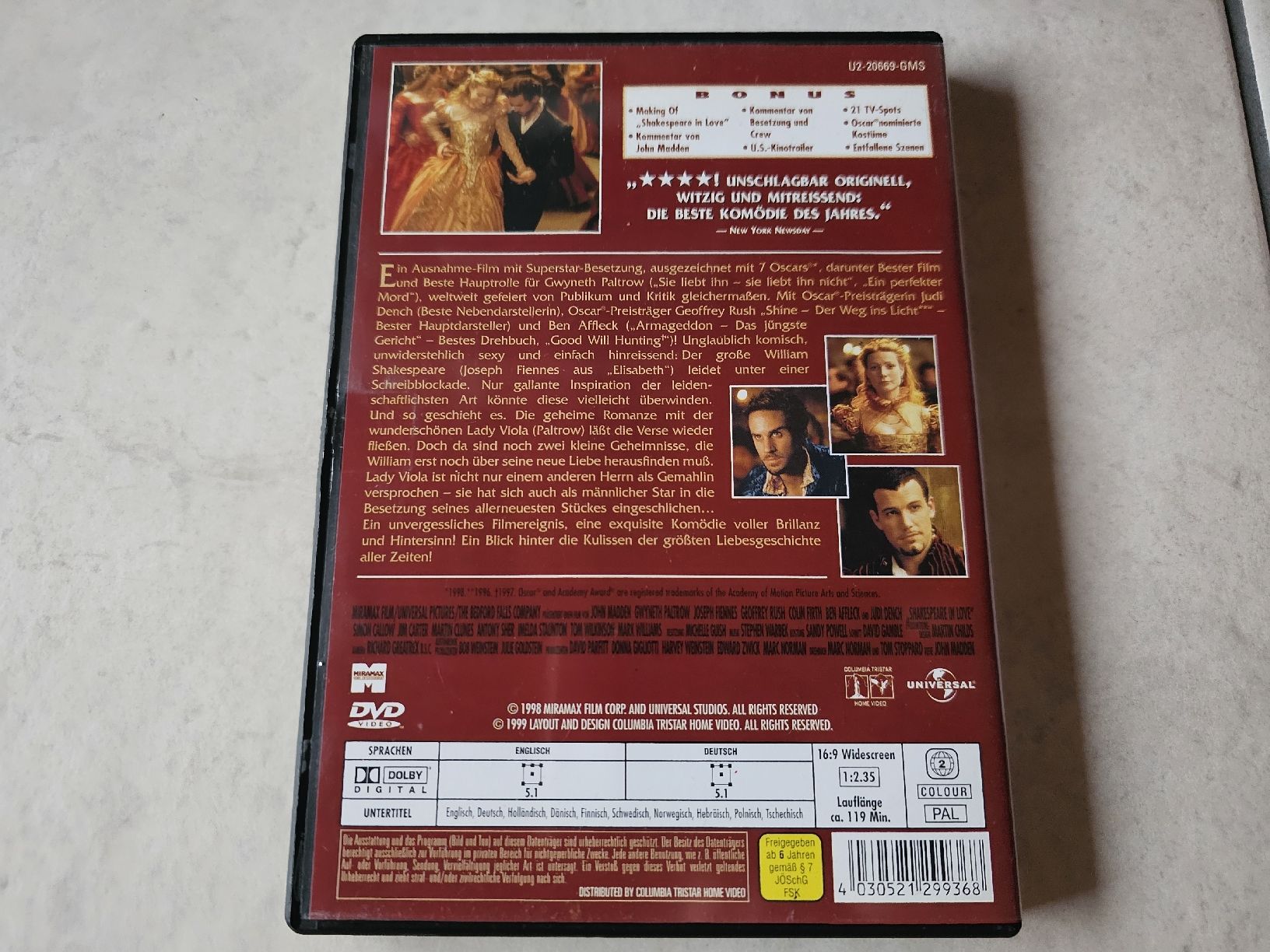 Tutti i DVDs: Shakespeare In Love  /  Collector's Edition – Usato da Schneisingen venduto da backstore24 1