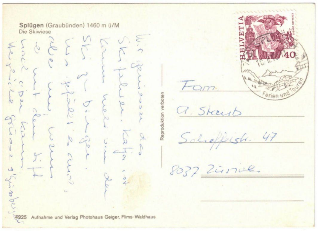 Cartoline postali: Splügen - Skilifte Skiwiese – Usato da Binningen venduto da Mountainrider 1