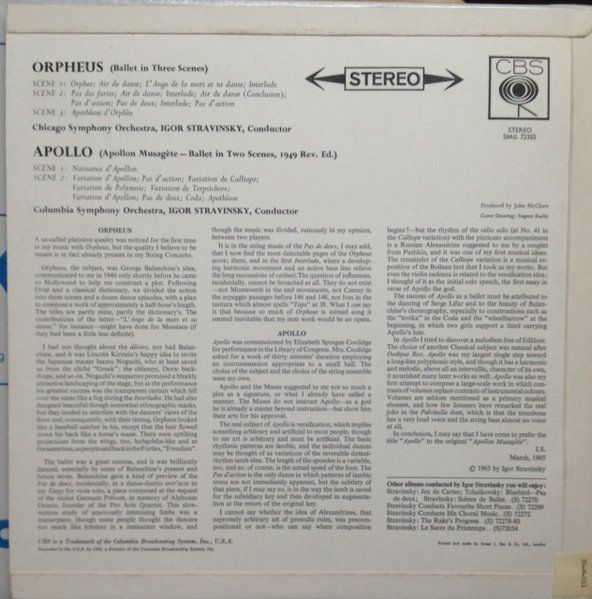 Schallplatten: Stravinsky/CSO: Orpheus And Apollo LP – Neu (gemäss Beschreibung) aus Steinhausen von Vilivinili 1