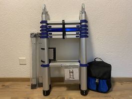 Echelle télescopique TEDURA 3.8m, état neuf, avec sac.