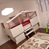 Kinder Hochbett, Massivholz, 90x200cm, Top Zustand