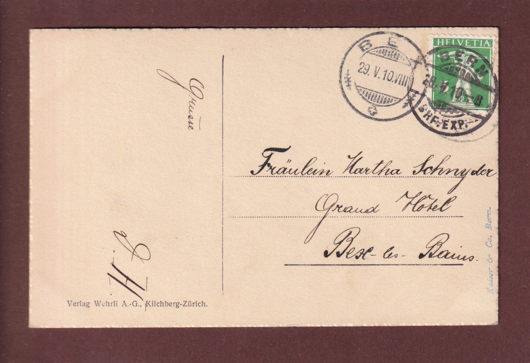 Cartoline postali: BEATENBERG - 1910 – Usato da Pully venduto da nicecards 1