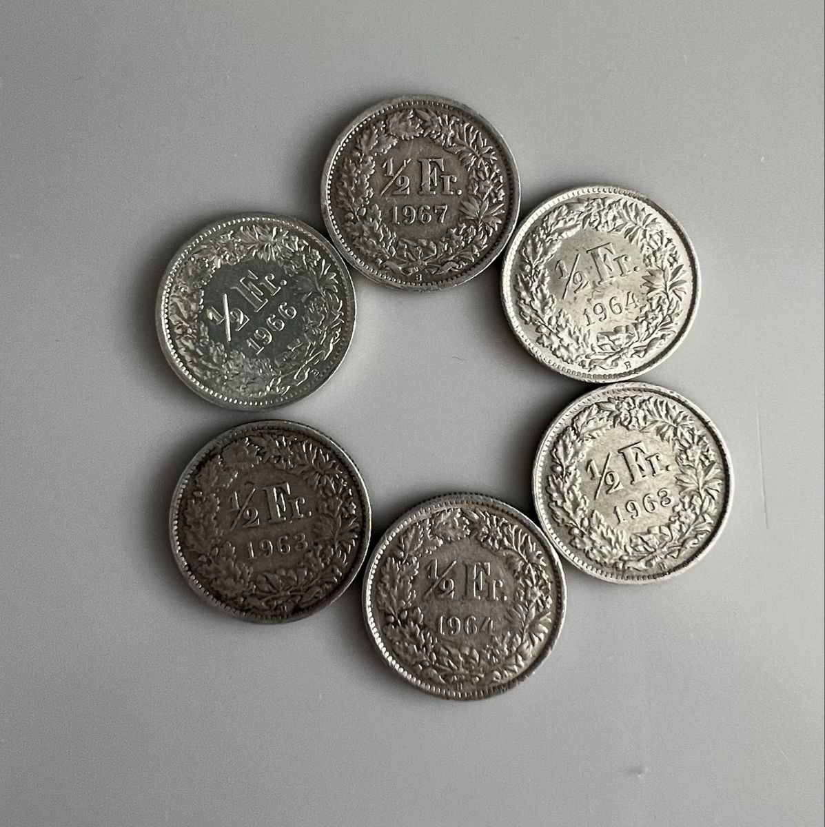 Tutti le monete: 6 x 50 Rappen Silber – Usato da chur venduto da Ika11 1