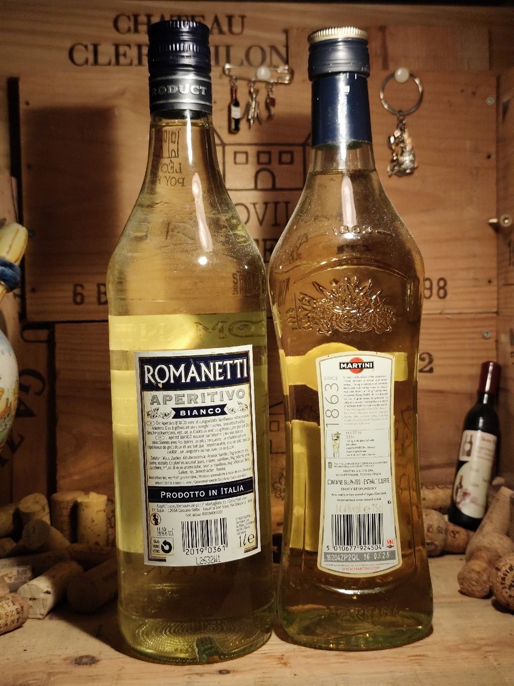 Martini Bevande alcoliche: Aperitivo Romanetti e Martini Bianco  – Nuovo e nell'imballaggio originale da Büsserach venduto da Vintage-vins 1