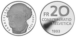 1993. 20 FR. Zu Ehren von Paracelsus, 1493-1541.