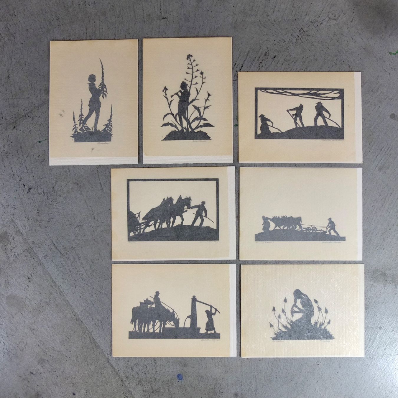 Grafiken & Lithographien: Sieben alte Scherenschnitte – Gebraucht aus Basel von Brocki-auf-dem-Wolf 7