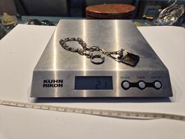 Kette Medaillon Anhänger Vintage Silber Uhrenkette Gold 