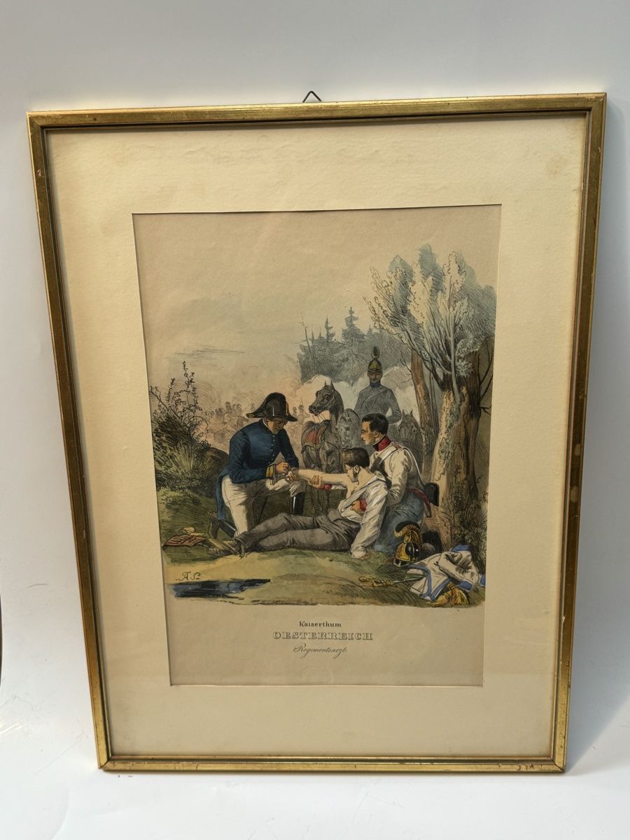 Grafica & Litografie: Altkolorierte Lithographie Regimentsarzt K. u. K.   B04# – Usato da Grenchen venduto da swiss.antiques
