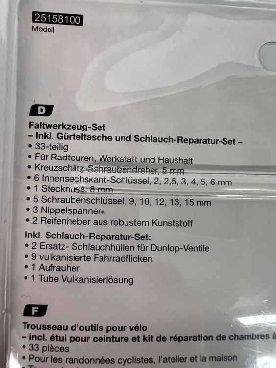 Fischer Pezzi di ricambio: Fahrrad Reparatur-Set Fischer BO – Nuovo (secondo la descrizione) da Altstätten SG venduto da Gogggi 1