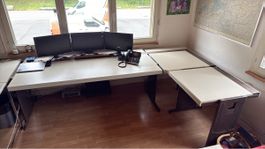 Grosser Lista Bürotisch Eckschreibtisch Metallfüsse