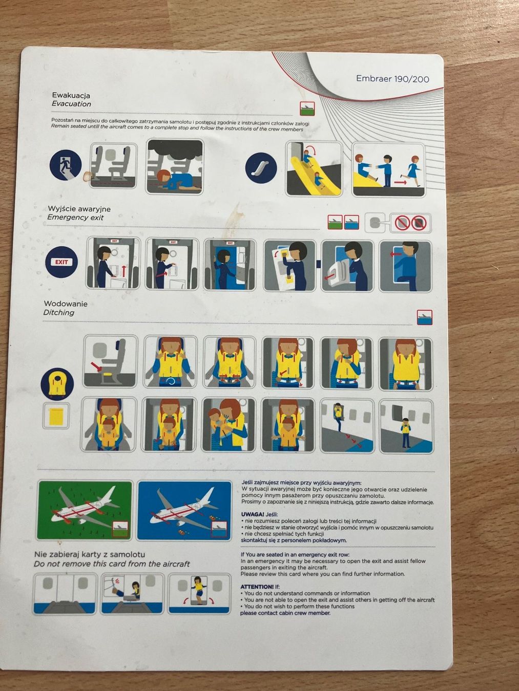 Cartoline: LOT Safety Card Embraer – Usato da Zürich venduto da Classic_Collection_Zurich 1