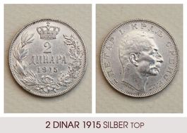 2 Dinar 1915 Silber TOP Lot 3