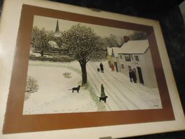 Liquidation Antike Bild mit Rahmen 24 X 18cm aus Hausräumung