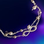 Bracelet argenté Femme / Double chaîne(Envoi 1fr)