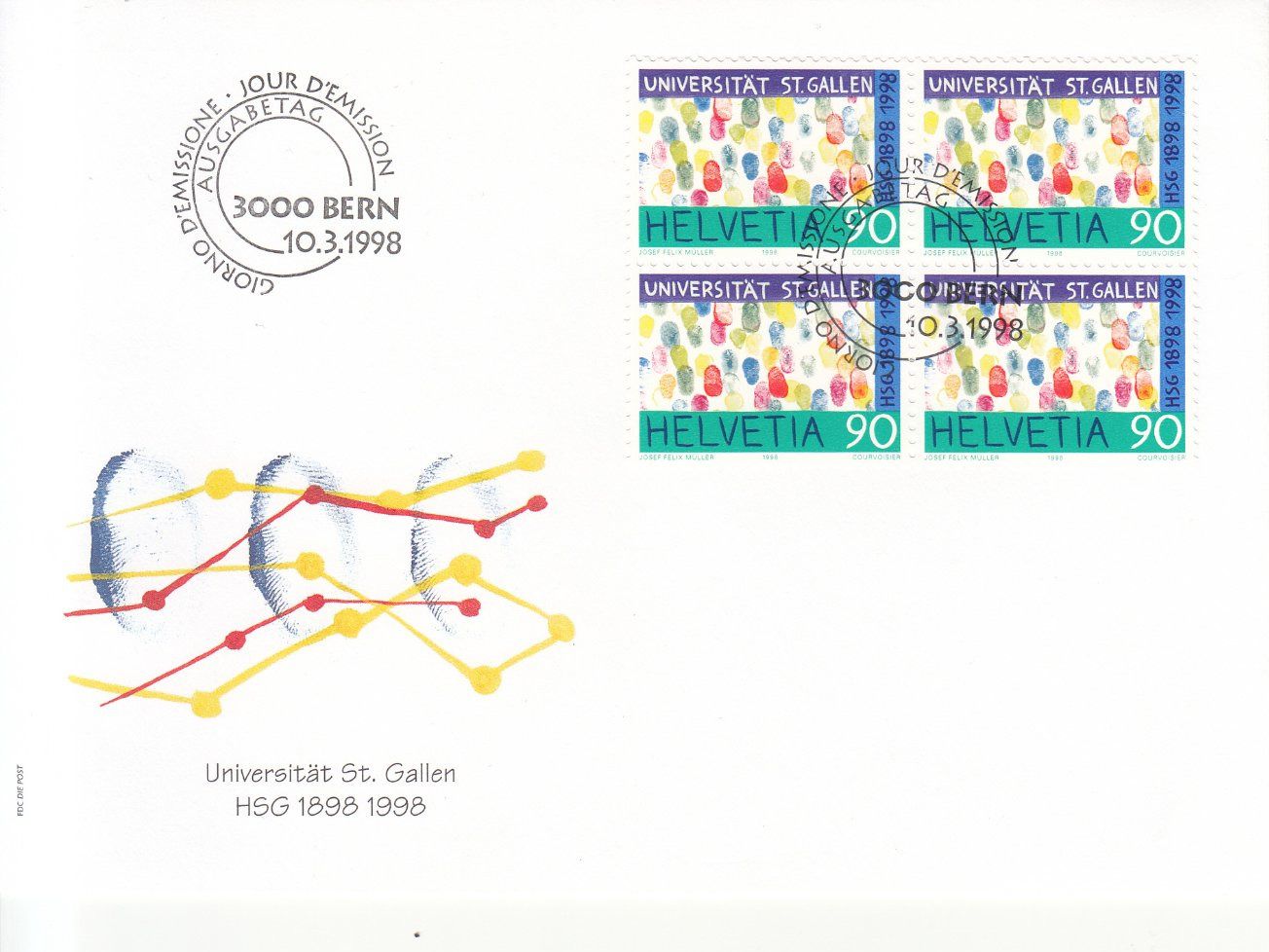 Tutti i francobolli: SBK 940 - 942  im 4er-Block FDC – Usato da Bürglen TG venduto da StampGraf 2