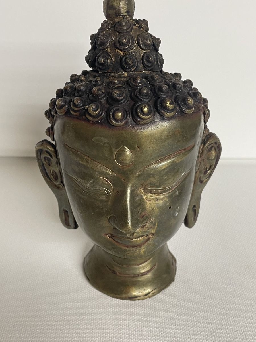 Statuette: Buddha Kopf Messing  oder Bronze antik asiatisch guter Zusta – Usato da Dulliken venduto da Emys_1