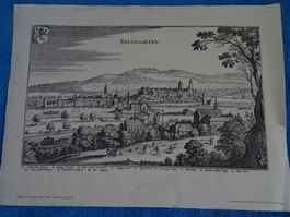 Stich BRENNGARTEN / BREMGARTEN UM 1650, Kanton Aargau