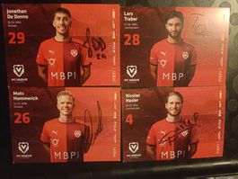 FC Vaduz - handsignierte Autogrammkarten Set