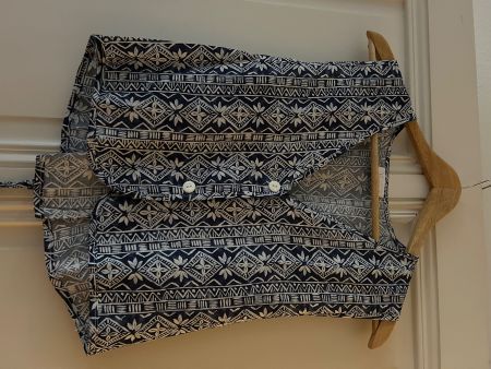Blue and white cotton gilet