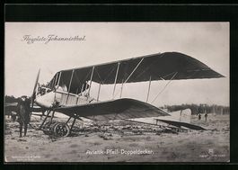 Foto-AK Sanke: Berlin, Flugplatz Johanni