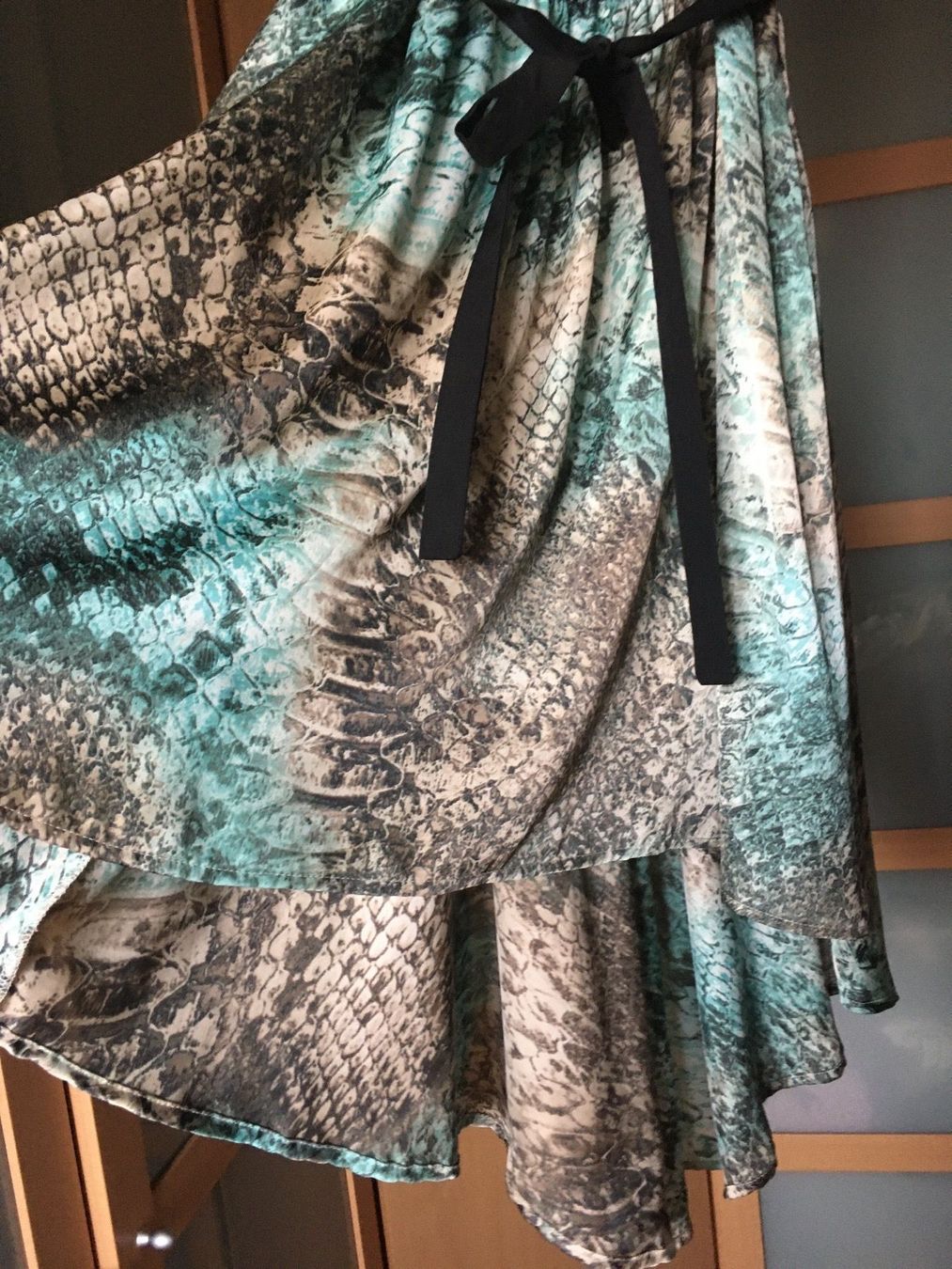 Vestiti: Robe soirée Dune by Dune satin python turquoise brun beige S – Nuovo (secondo la descrizione) da Genève venduto da Libellule477 7