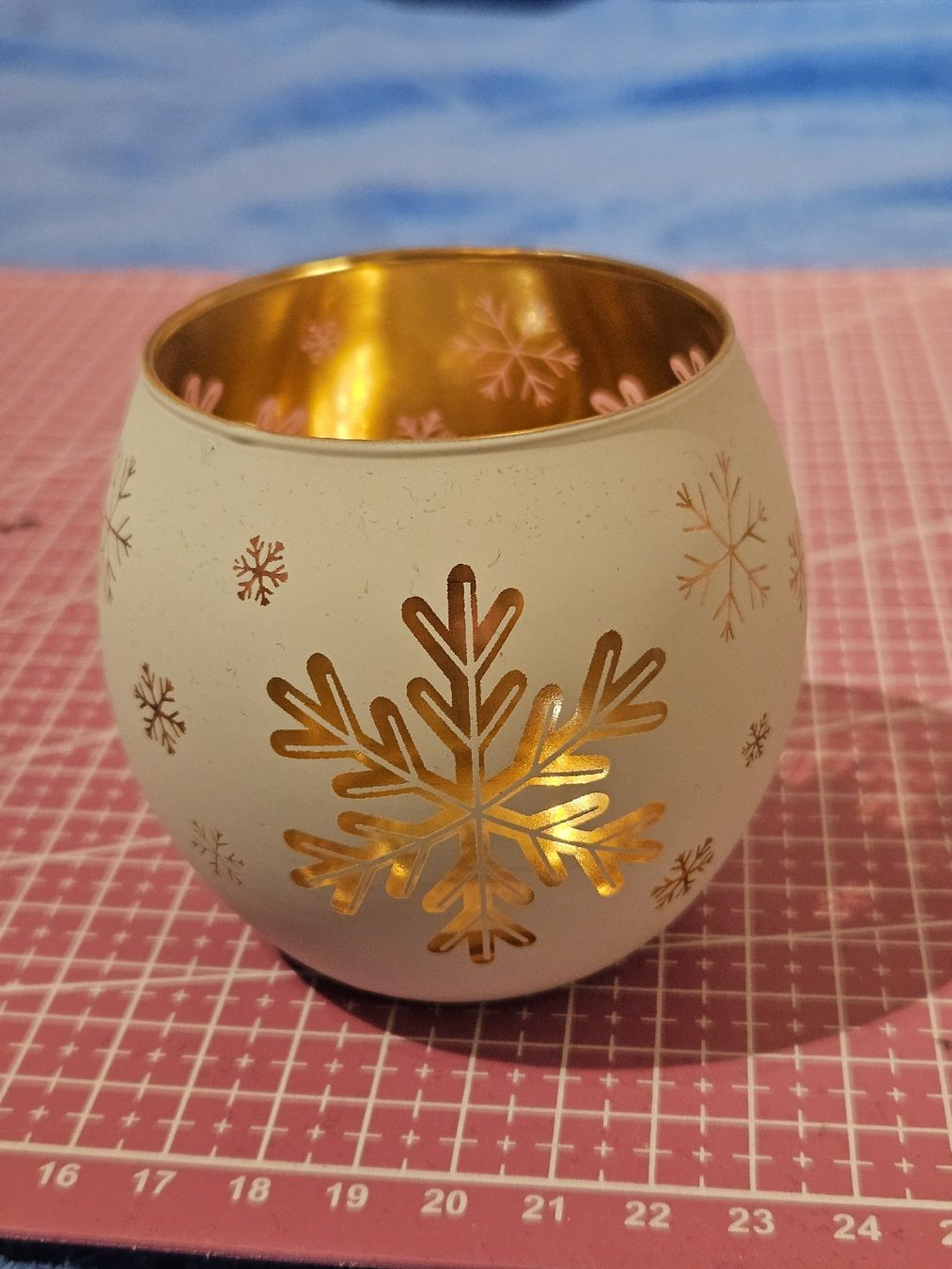 Portacandele: Glas-Kerzenhaltern mit Schneeflocken-Design – Nuovo (secondo la descrizione) da Besenbüren venduto da ste_dh5c