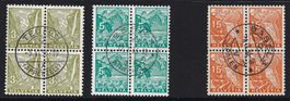 1934 Landschaften 4er-Blocks ⊞ gest.ʘ ZNr. 194, 195 & 197