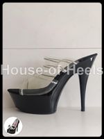 Escarpins Mules Aneu 42 talon 16cm plateau 5cm plastique noi