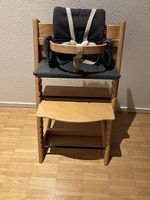 Kinderhochstuhl aus Holz inkl. Sitzkissen & Sicherheitsgurt 