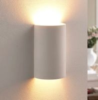 Lindby Colja Gipswandleuchte, weiß, halbrund