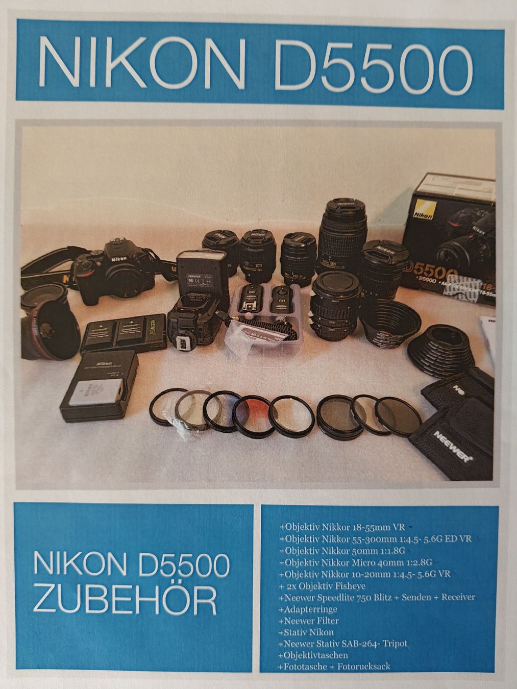 Nikon Fotocamera: Nikon D5500 Set mit Zubehör – Usato da Hünibach venduto da kvo_q5xj 2
