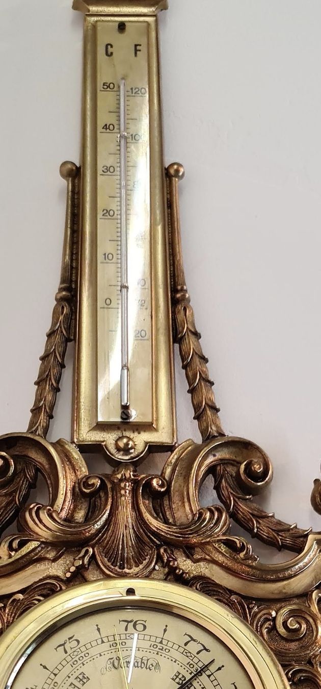Altri elettrodomestici e apparecchi d’epoca: Antike Barometer/Thermometer-Kombination aus Messing – Usato da ZÜRICH venduto da Arte-24 2