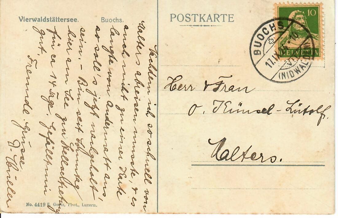 Ansichtskarten: Buochs  NW 1924 – Gebraucht aus Hochdorf von Ziegel-16 1