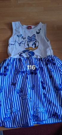 Sommerliches Daisy Duck Kleid, Gr. 116, Top Zustand!