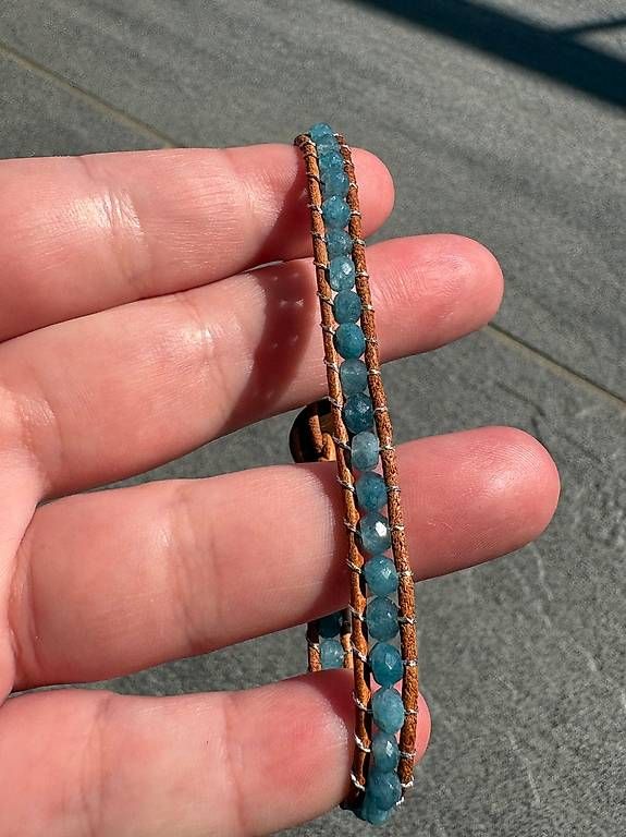 Armbänder & -reifen: Bracciale macrame con acquamarina  – Gebraucht aus Salorino von Ann_db