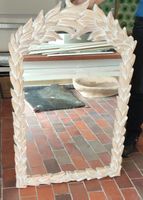 Antiker weisser Holzspiegel Shabby Chic